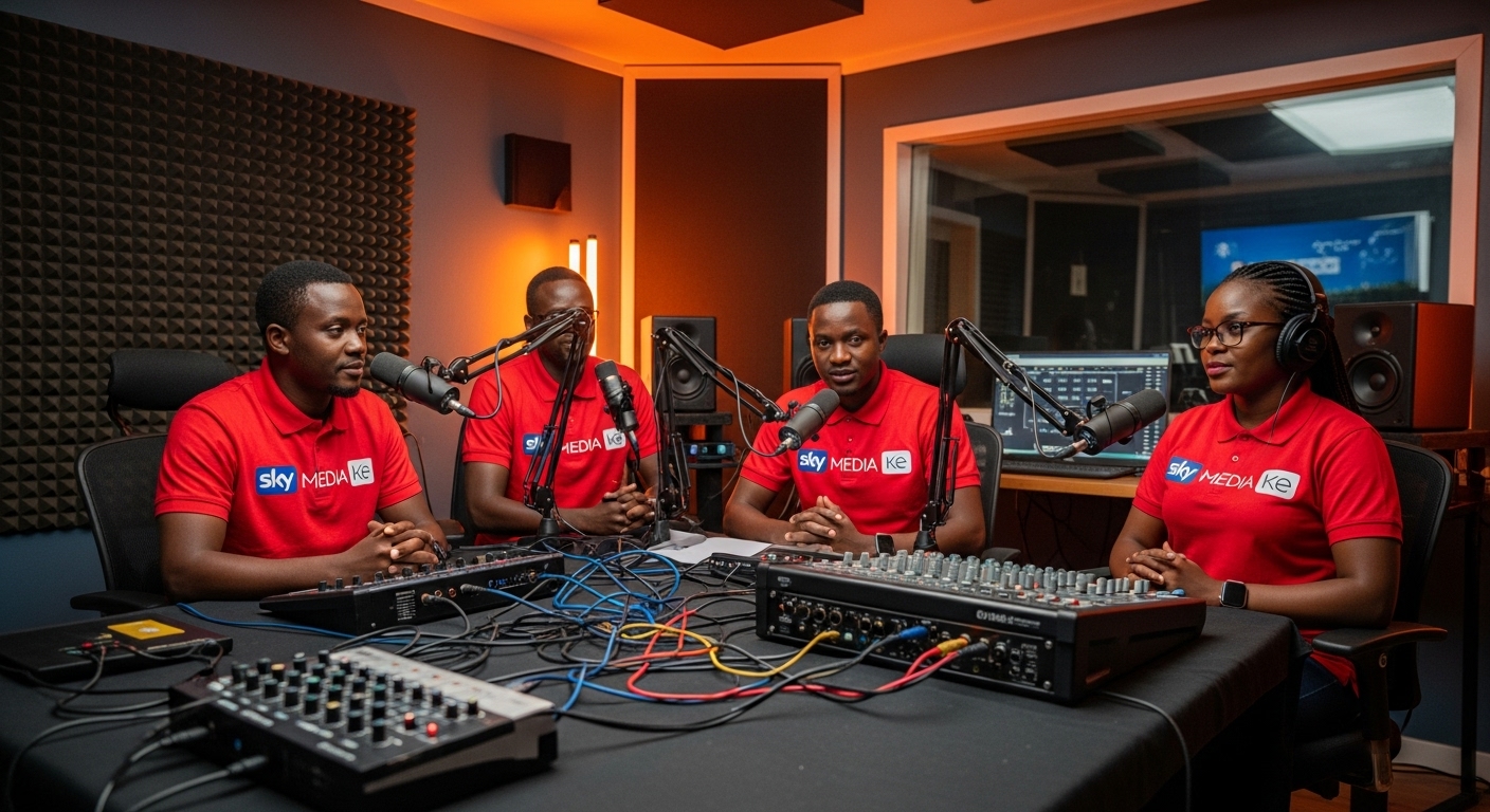 Podcast studio recording - SkyMedia Kenya Blog
