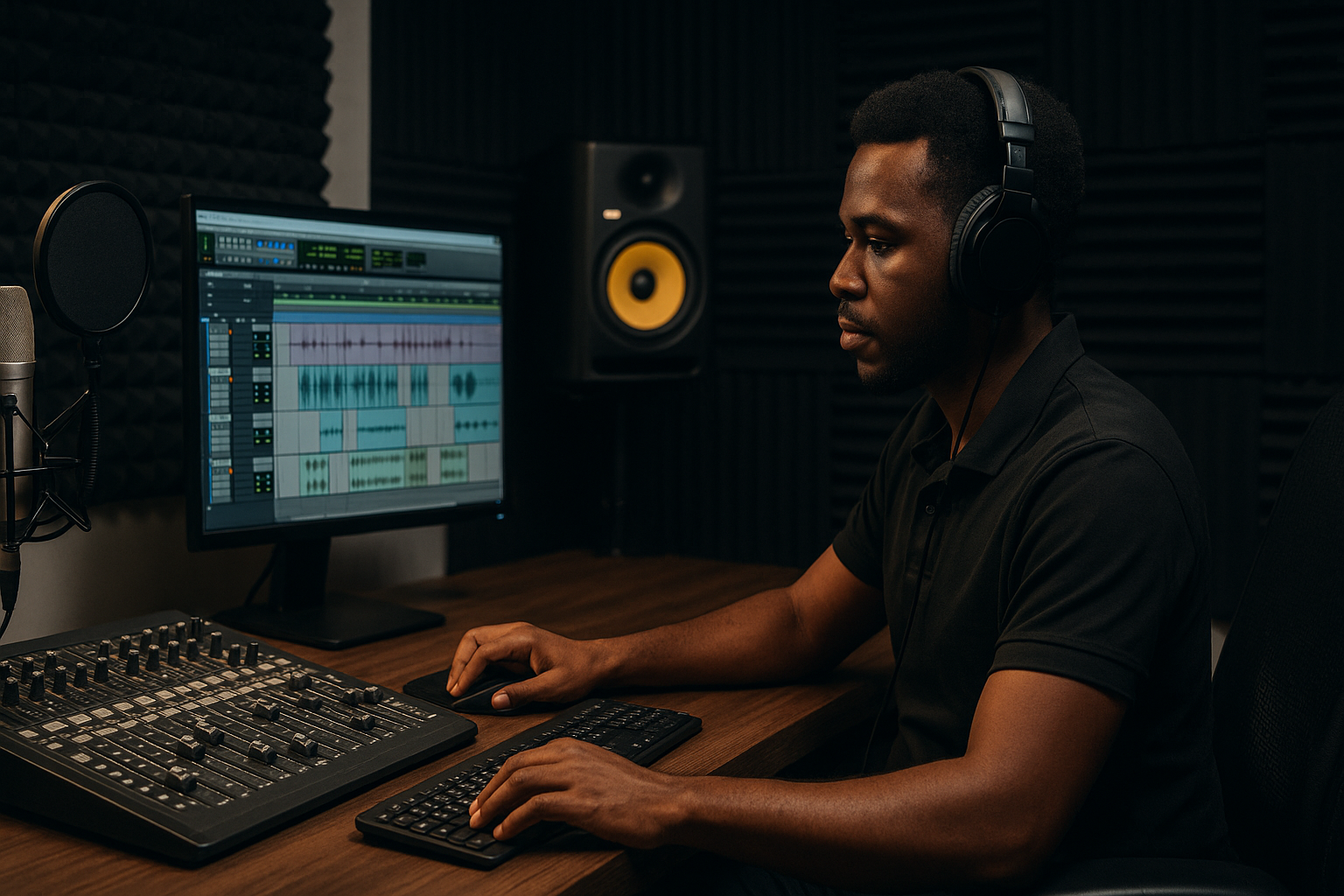 Audio production studio in Nairobi